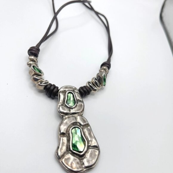 UNO DE 50 Confessions Swarovski Crystal Pendant Leather Necklace BOHO NEW - Picture 6 of 8